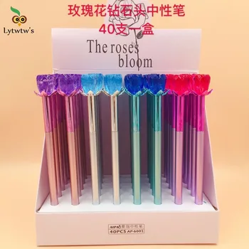 1 חתיכה יצירתי אופנה קוריאנית ג ' ל עט צבע ממתקים ורד יהלום קריסטל יוניסקס עטים הספר ציוד משרדי מכשירי כתיבה מתנה