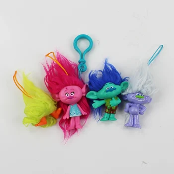 1 יח '4-7 סנטימטר טרול Pvc דמויות מחזיק מפתחות עם תליון צעצועים בובה פופי די. ג' יי סוקי לבחור יהלום קופר סניף למצוא מתנת יום הולדת עבור הילד.