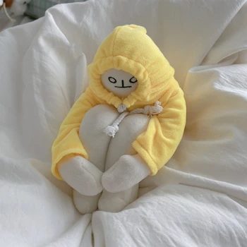 36cm צהוב מצחיק אוטיסט בננה אדם צעצועים קטיפה kawaii קוריאה פופולרי אנימה הבובה בייבי הילדים לפייס בובות, מתנות יום הולדת