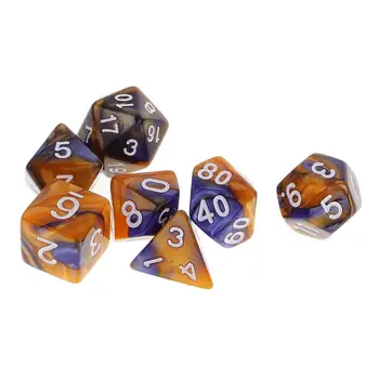 3x 7Die סט כפול צבעים Polyhedral על RPG משחק לוח אביזרים
