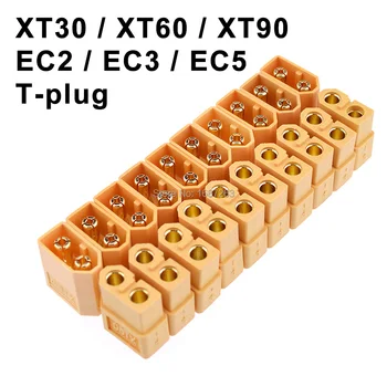 5/ 10 זוגות XT30 XT30U XT60 XT60H XT90 EC2 EC3 EC5 T Plug מחבר לסוללה להגדיר זכר נקבה מצופה זהב בננה Plug עבור RC חלקים