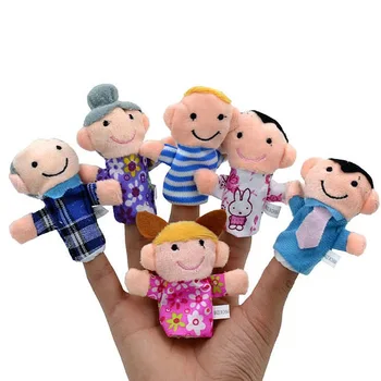 6 יח ' בובות רכות לילדים משפחה היד חינוכי המיטה הסיפור כיף ללמוד חזירים בנות הכפפה צעצועים Boysfinger בובות בובות יד