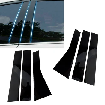 6Pcs/שחור להגדיר דלת המכונית חלון עמוד פוסט כיסוי קישוט לקצץ מתאים עבור ג 'יפ גרנד צ' ירוקי 2011 2012 2013 2014 2015 2016-2021