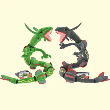 80cm אמיתי פוקימון Rayquaza שמיים הדרקון קטיפה בובת צעצוע אנימה תלת-מימדי ירוק דרקון שחור דרקון Chilren צעצועים