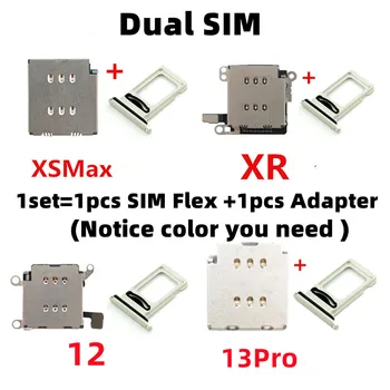 AliSunny 1set כפול ה-Sim כרטיס הקורא מחבר להגמיש כבלים + מגש חריץ בעל מתאם לאייפון 11 12 13 Pro מקס XR XSMax חלקים