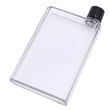 Botlte נייר זכוכית, שטוח, בקבוק מים שקוף ספר נייר פד מים נייד בקבוק שטוח משקאות קומקום הבקבוק על המחברת