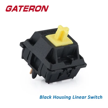 GATERON מתג שחור דיור צהוב גזע ליניארי 5Pin 50 גרם DIY Hotswap 35pcs לכל חבילה למשחקים מכני מקלדת