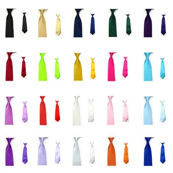 Mens ילדים בנים רזה לקשור את הגדרת הילד אופנה מוצק צבע עניבה סאטן Neckwear BWSET0009