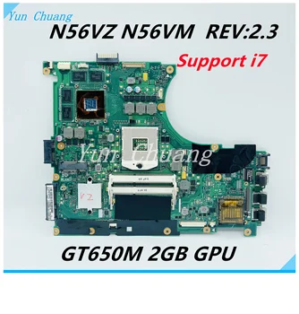 N56VZ לוח אם Asus N56V N56VJ N56VZ N56VB N56VM מחשב נייד לוח אם GT650M 2GB DDR3 תמיכה i3 i5 i7 CPU