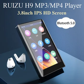RUIZU H9 מתכת MP4 Player Bluetooth 5.0 רמקול מובנה 3.8 אינץ מגע מלא תמיכה במסך רדיו FM,הקלטה,וידאו,ספר אלקטרוני