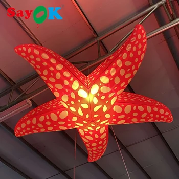 Sayok מתנפחים כוכב קישוטים בצורת כוכב ים מסתובב עם שלט רחוק מפוח האוויר על התקרה בר פרסום