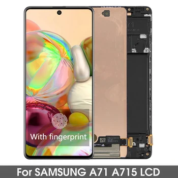 Super AMOLED תצוגה LCD מסך מגע דיגיטלית להרכבה עם מסגרת עבור Samsung Galaxy A71 SM-A715 (6.7 אינץ') שחור.