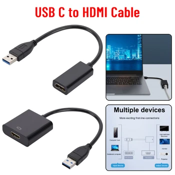 USB 3.0 HDMI תואם-כבל הממיר תמיכה בריבוי מסך וידאו חיצוני, כבל מתאם הכונן חינם שולחן העבודה של מחשב נייד