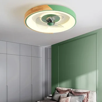 אורות תליון נורדי עיצוב חדר השינה led מנורות מסעדת חדר האוכל מאווררי תקרה עם תאורה שליטה מרחוק נברשות
