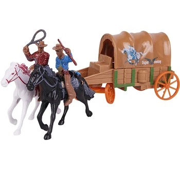 המערבי קאובוי רכיבה על סוסים פסלון דגם המרכבה צעצועי פעולה איור צעצועים חינוכיים לילדים מתנה קישוט