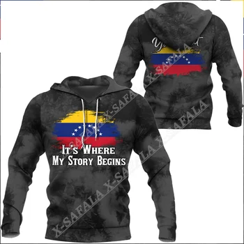 ונצואלה בתוך הלב שלי את ה-DNA 3D להדפיס את רוכסן הקפוצ 'ונים גברים חולצות סוודר ברדס ג' רזי אימוניות להאריך ימים יותר מעיל מזדמן