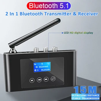 חדשות 2 ב-1 טווח רחוק Bluetooth 5.1 אודיו משדר מקלט RCA 3.5 מ 