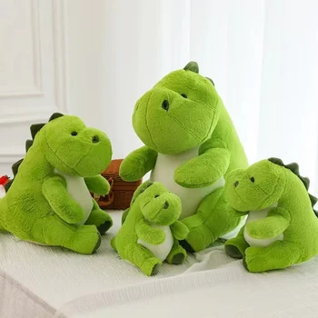 חמוד ירוק קטן דינוזאור צעצוע קטיפה בובות מתנפחות בובות של חיות טי רקס Peluche צעצועים לתינוקות מתנות חג לילדים חם