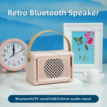 יצירתי רטרו אלחוטית Bluetooth קטן רמקול נייד כרטיס TF סאב וופר חיצוני הביתה רדיו, מיני אודיו רמקולים שולחניים FM AUX
