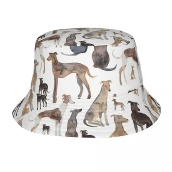כלבים Wippets ו Lurcher כלבים דלי כובעים גברים, נשים, יוניסקס אופנה חמוד Sighthound הקיץ דייג קאפ