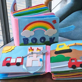מונטסורי עסוק בד הספר מותק ספר ילדים מוקדם חינוכי Diy חומר הדבק 3d פעוטות הסיפור בד הספר צעצועים לילדים מתנה
