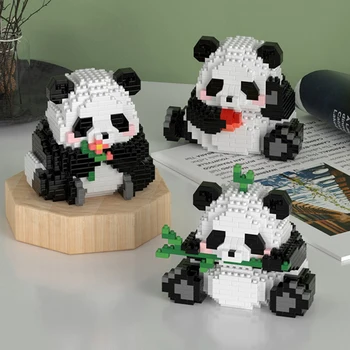 סיני צעצועים תחביבים חיה Kawaii חמוד פנדה מיקרו אבני הבניין דגם Mini לבנים צעצועים לילדים מתנות