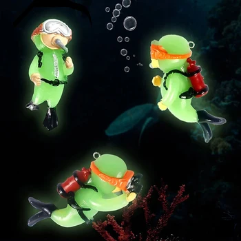 עבור אקווריום קישוטים דגים טנק קישוט מדומה צף צוללן זוהר מיני צוללן Kawaii אקווריום אביזרים