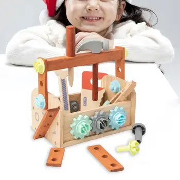 עץ לילדים ערכת כלי כלי להגדיר לשחק במשחק תינוק מעץ כלי צעצועים עם ארגז הכלים ארגז הכלים צעצוע 2 3 4 5 6 בת בנים בנות