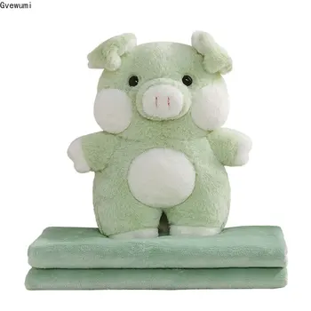 שינה שמיכה על התינוק החברה מתנה הביתה מיטת ספה עיצוב Kawaii חם רך יפה חזיר קטיפה, פרווה של חיות צעצוע