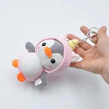 תיק עיצוב מחזיק מפתחות מחזיק מפתחות עם תליון החי חמוד פינגווין דבורה קטיפה בובה הטבעת תיק עיצוב
